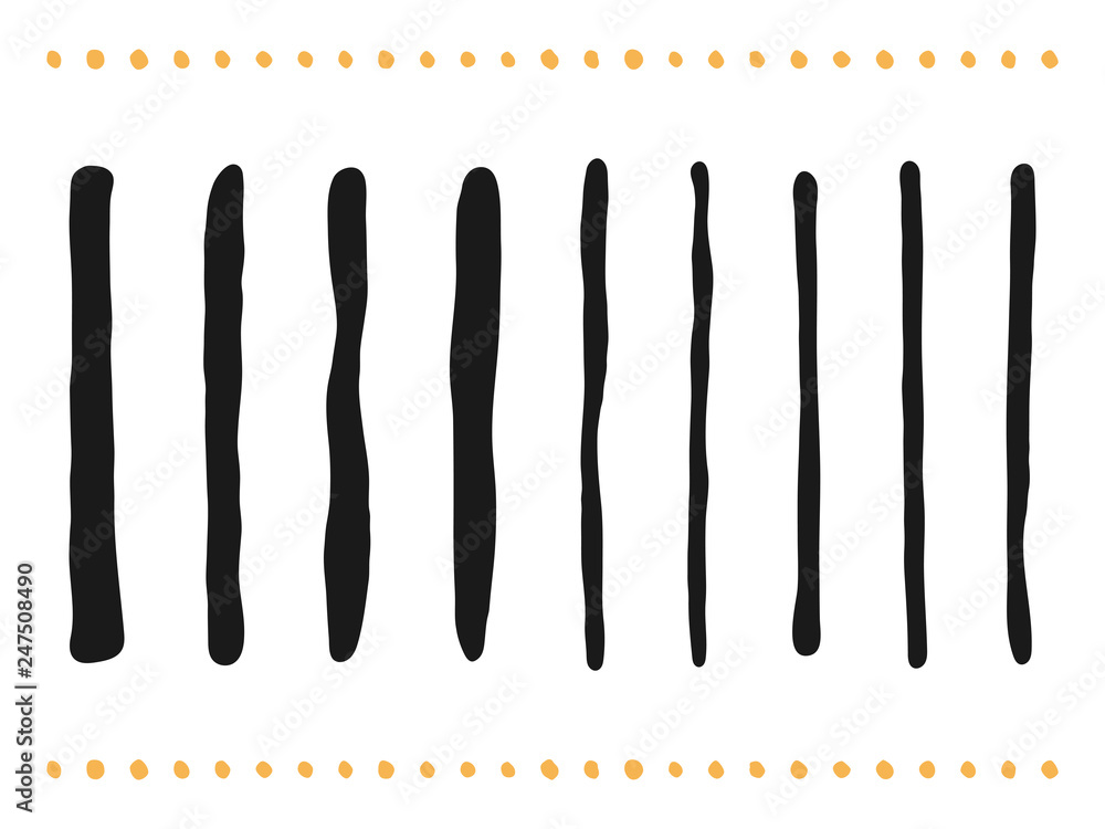 Hand-Drawn Paintbrush Lines and Dots