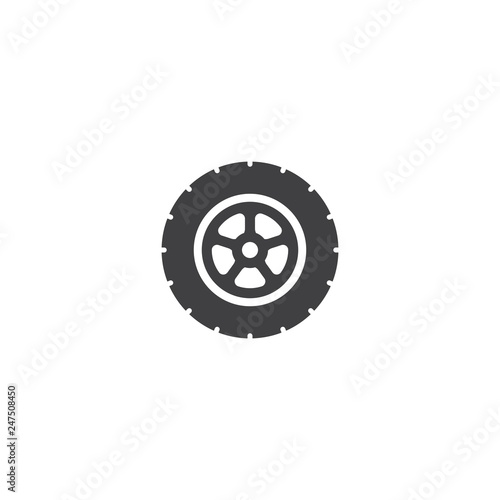 Car wheel icon vector