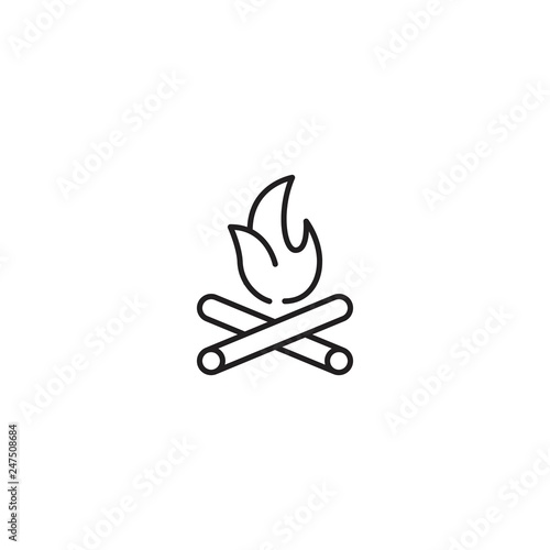 Bonfire line icon vector