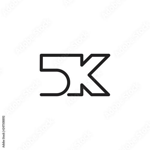 5k letter icon logo vector template photo