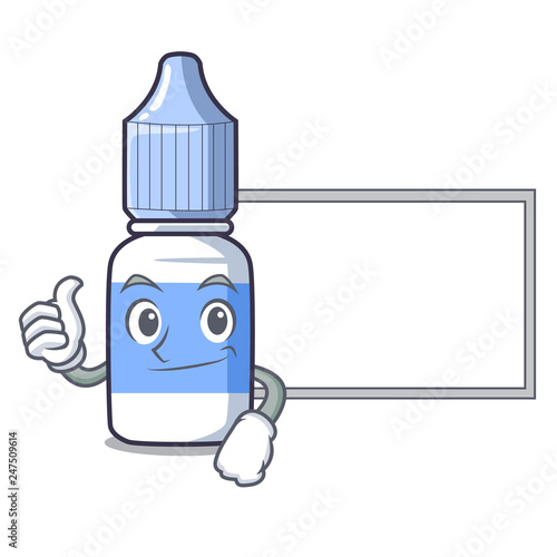 Thumbs up with board eye drops small bottle of character