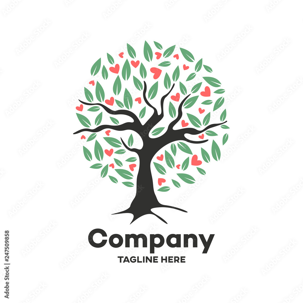 Obraz premium Modern deciduous tree logo