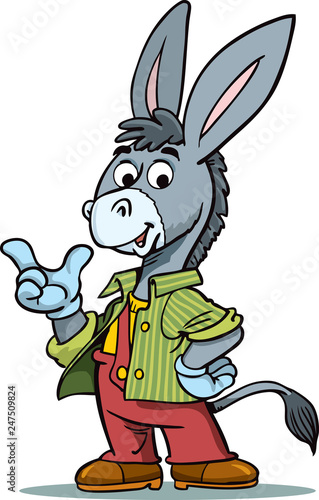 Cute donkey cartoon - Vector