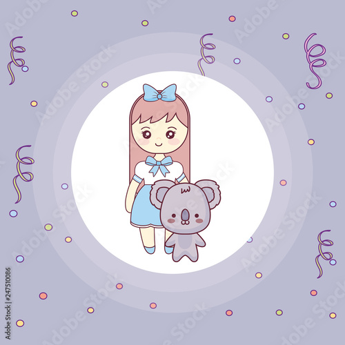 cute and little koala with girl
