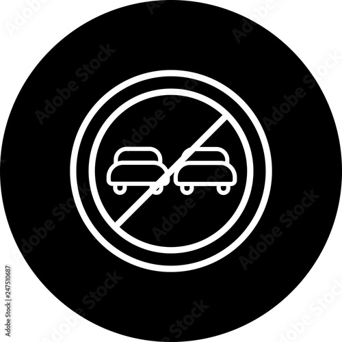 Vector Overtaking prohibited Icon