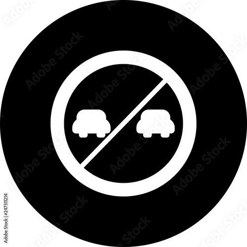 Vector Overtaking prohibited Icon
