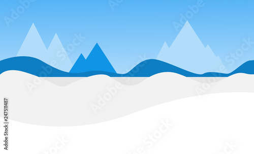Clear winter landscape. Snow in winter mountains. Vector illustration © Darya Pol