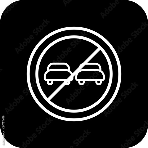 Vector Overtaking prohibited Icon