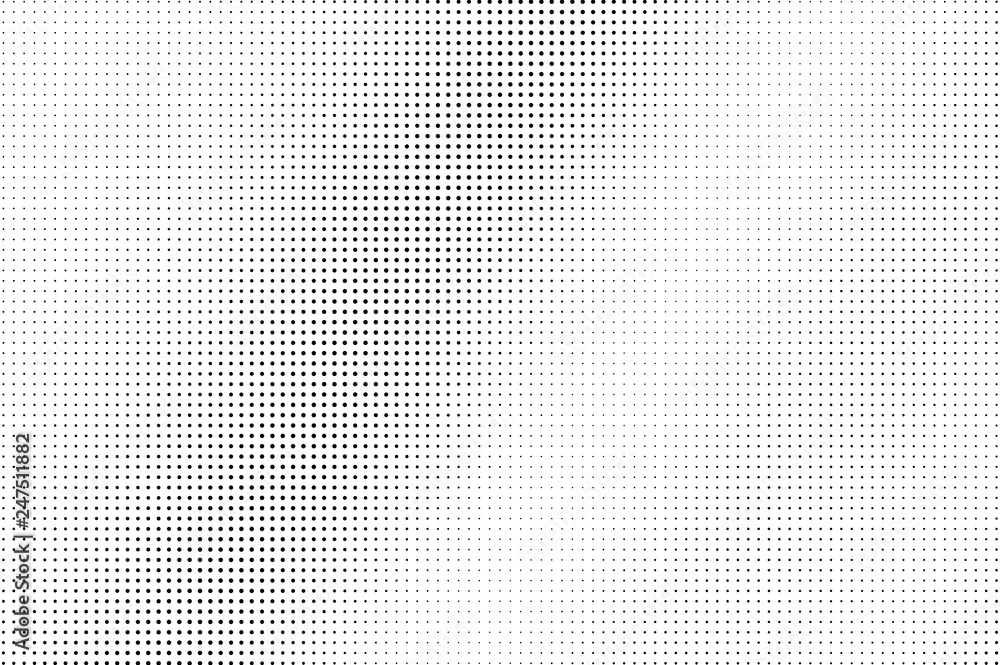 Black dots on white background. Faded perforated surface. Micro halftone vector texture. Diagonal dotwork gradient Black dots on white background. Faded perforated surface. Micro halftone vector texture. Diagonal dotwork gradient