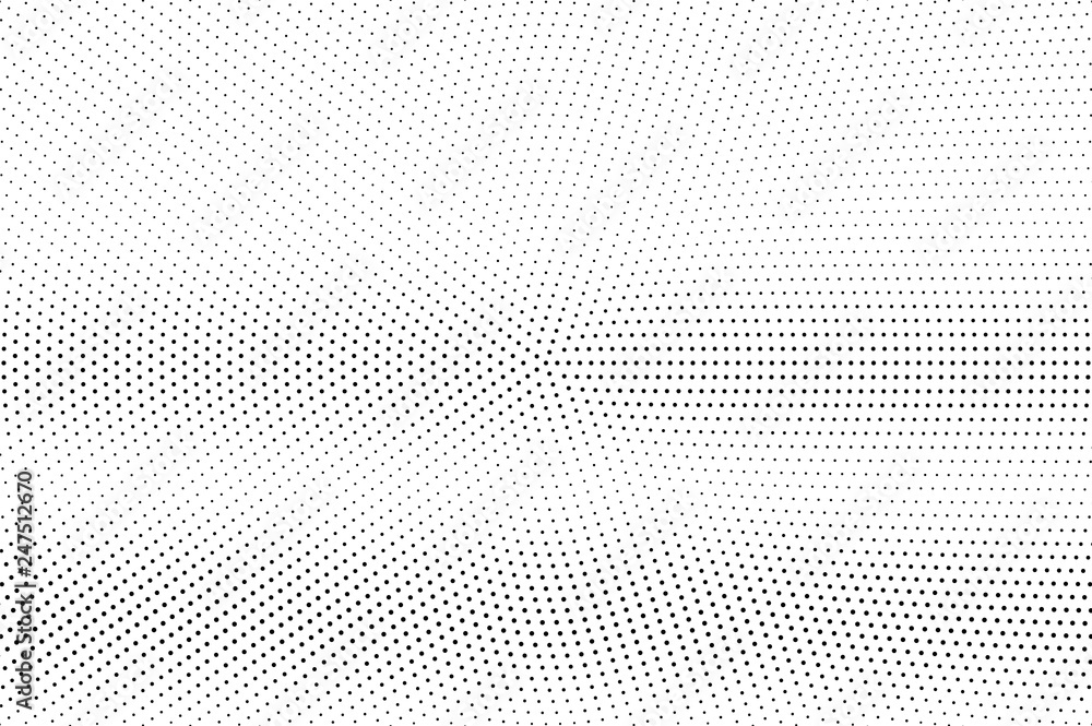 Black dots on white background. Pale perforated surface. Subtle halftone vector texture. Horizontal dotwork gradient Black dots on white background. Pale perforated surface. Subtle halftone vector texture. Horizontal dotwork gradient