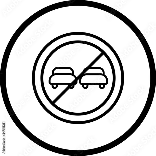 Vector Overtaking prohibited Icon