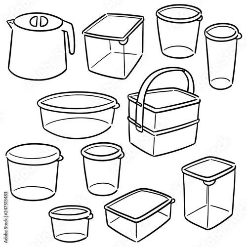 vector set of plastic container