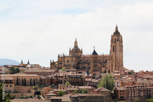 View to the center of Segovia, Spain 