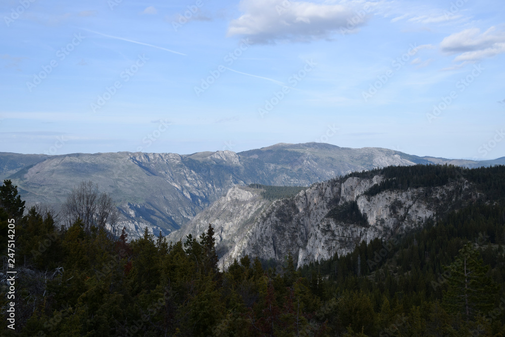 Tara Canyon landscape near Zabljak. Tara River, Durmitor, Montenegro. Tara Canyon landscape near Zabljak. Tara River, Durmitor, Montenegro.