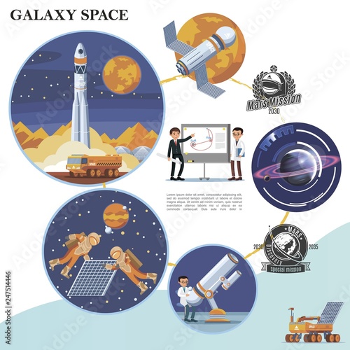 Flat Galaxy Space Colorful Template