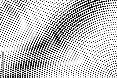 Black dots on white background. Smooth perforated surface. Contrast halftone vector texture. Diagonal dotwork gradient