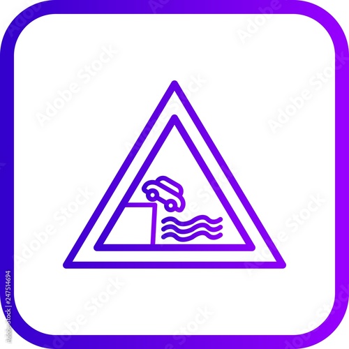  Vector Road leads on to quay or river bank Icon