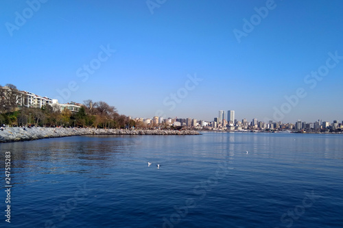 Istanbul Kadikoy Moda beach and Marmara sea