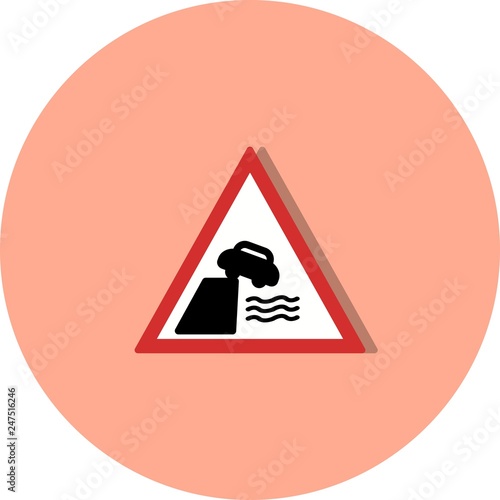  Vector Road leads on to quay or river bank Icon