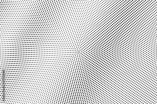 Black dots on white background. Pale perforated surface. Faded halftone vector texture. Diagonal dotwork gradient