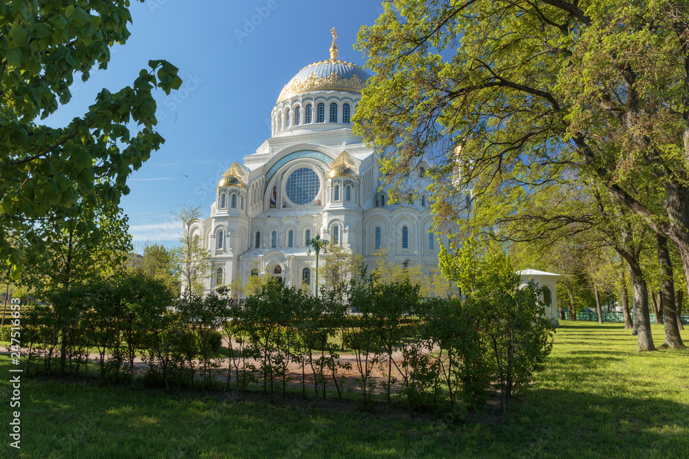 St. Nicholas naval Orthodox Cathedral in Kronstadt, St. Petersburg, Russia.