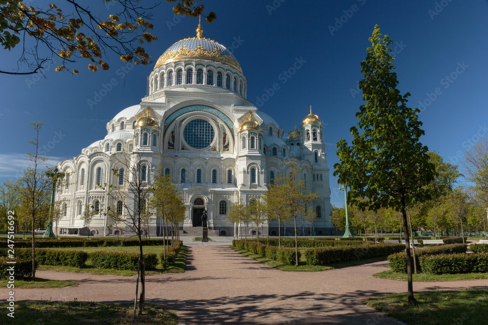 St. Nicholas naval Orthodox Cathedral in Kronstadt, St. Petersburg, Russia.