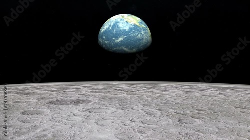 Half Illuminated Earth From The Moon photo