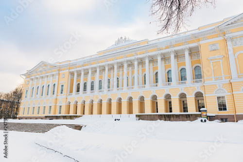 State Russian Museum Mikhailovsky Palace in Saint Petersburg, Russia in winter, Facade view