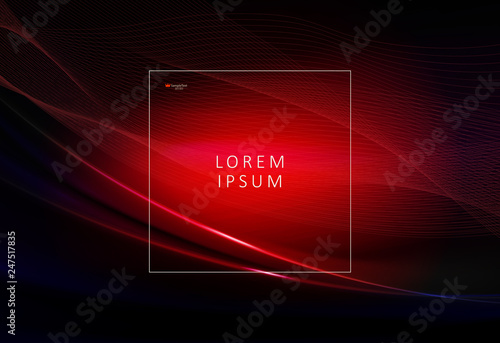 Red dark background with smooth thin lines with glitter and gentle veil.