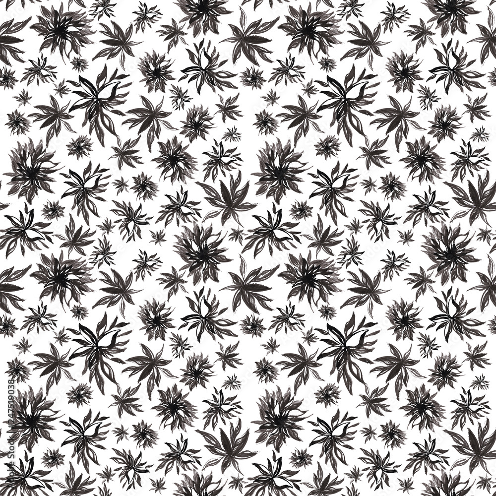 Seamless pattern of branches and leaves. Hand drawing simple pencil. botanical illustration vintage. Background for title, image for blog, decoration. Design for wallpapers, textiles, barbics, fabrics Seamless pattern of branches and leaves. Hand drawing simple pencil. botanical illustration vintage. Background for title, image for blog, decoration. Design for wallpapers, textiles, barbics, fabrics