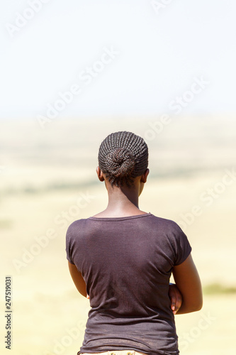African young woman from behind