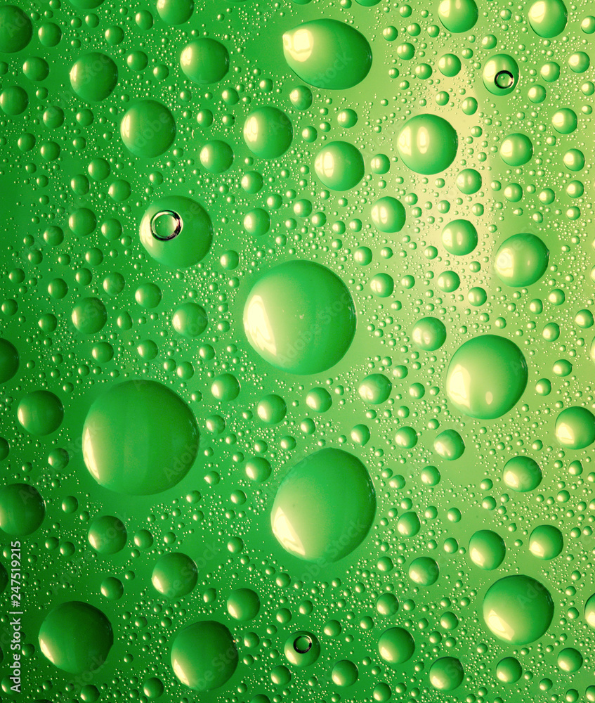green water drops background.
