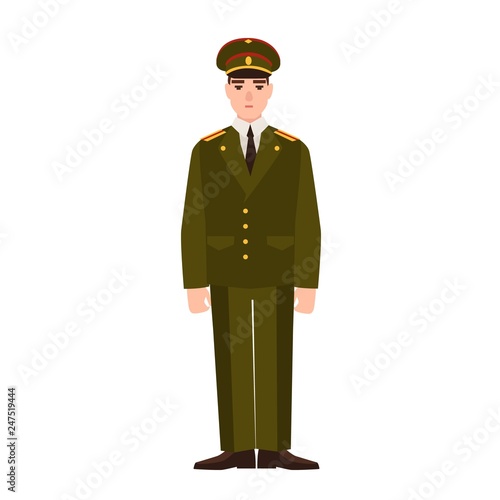 Military man of Russian armed force wearing uniform