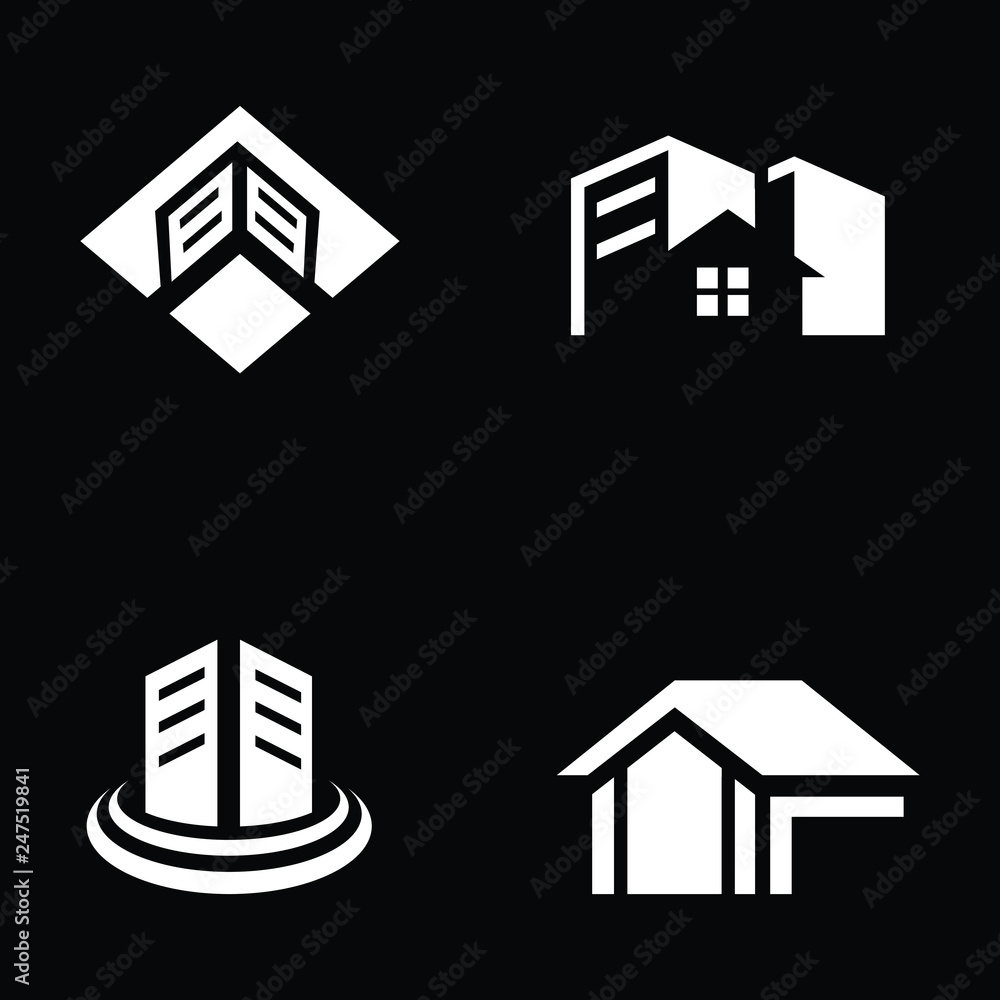 Real Estate Logo Design Set. Creative Abstract Real Estate Icons