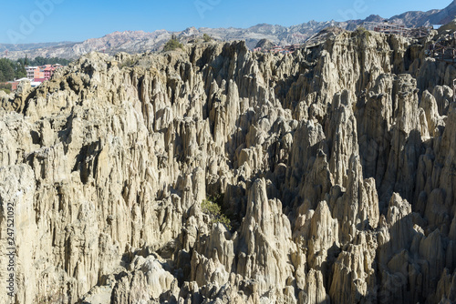 Sandstone formations in Valle de la Luna (Moon Valley) near La Paz, Bolivia