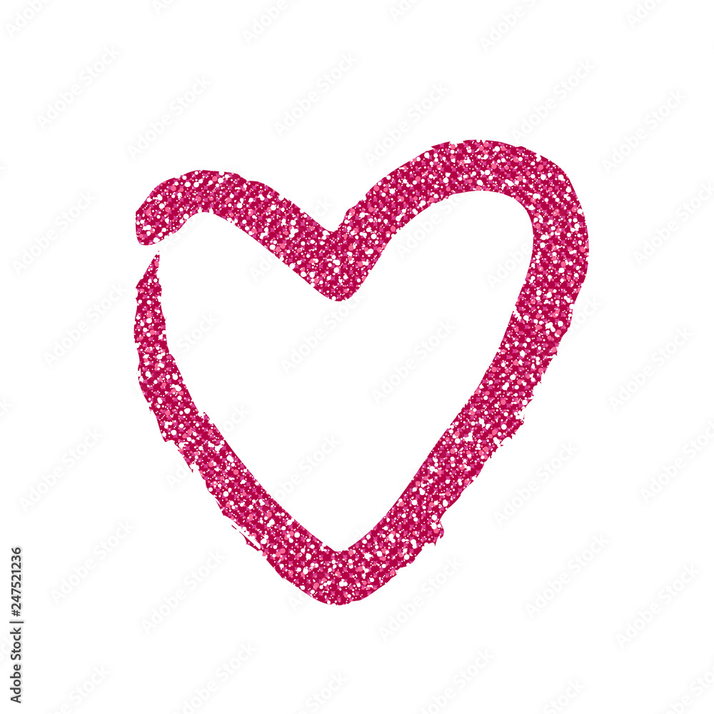 Red Glitter Heart. Vector