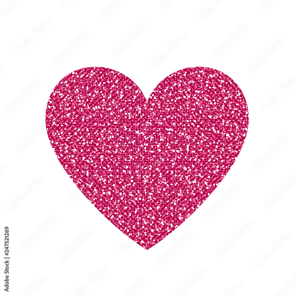 Red Glitter Heart. Vector
