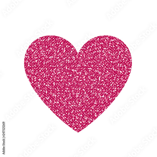 Red Glitter Heart. Vector