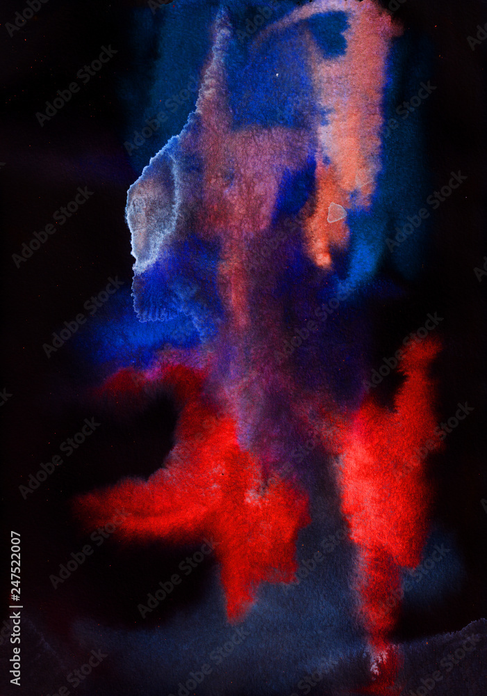 Fototapeta premium Abstract background, hand-painted texture, watercolor painting, splashes, drops of paint, paint smears. Design for backgrounds, wallpapers, covers and packaging.