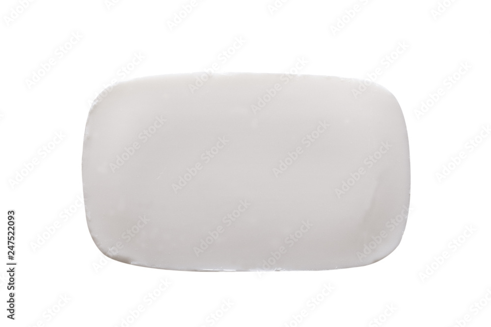 Soap bar white isolated on white background. clipping path.