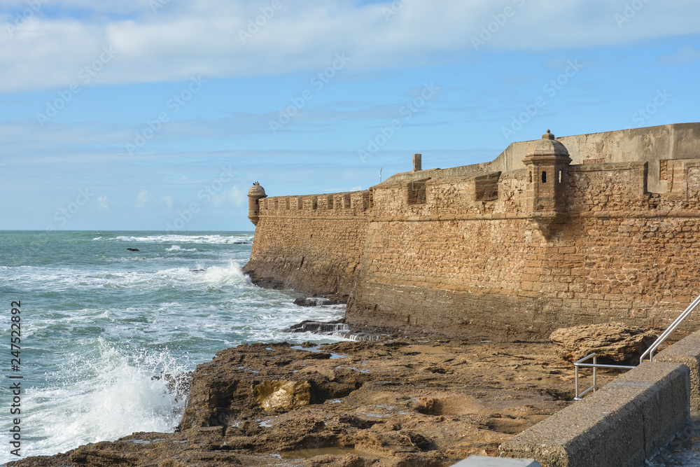 The fortress San Sebastian (Castillo de San Sebastian) in Cadiz.