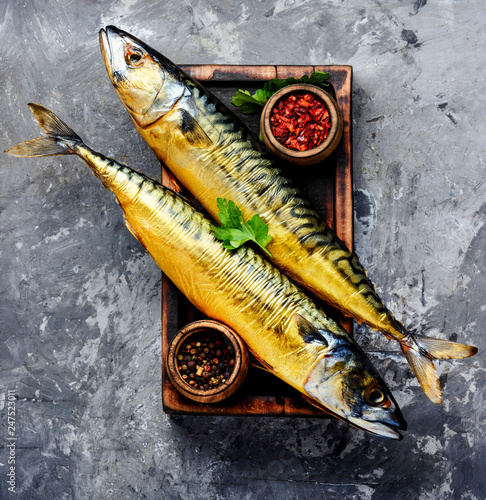 Photography Smoked fish mackerel
