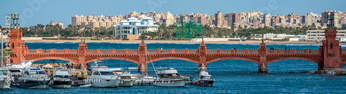 17/11/2018 Alexandria, Egypt, view of the embankment of the ancient city on the Mediterranean coast at dawn photo