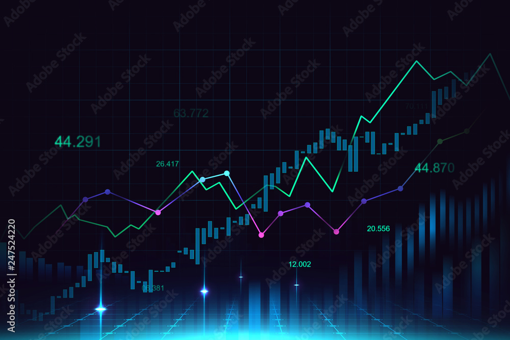 Stock market or forex trading graph Stock market or forex trading graph