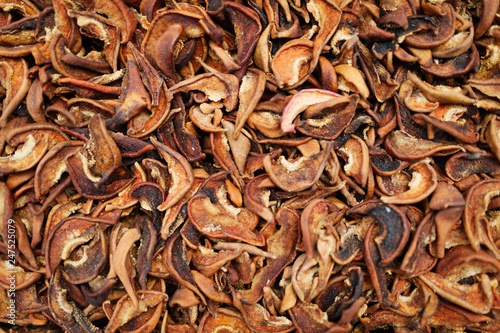 Background of dried fruit, at the open air market.