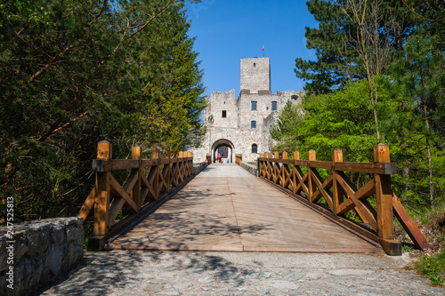 The bridge enterance to Strečno Castle, one of the most famous medieval fortress in Slovakia