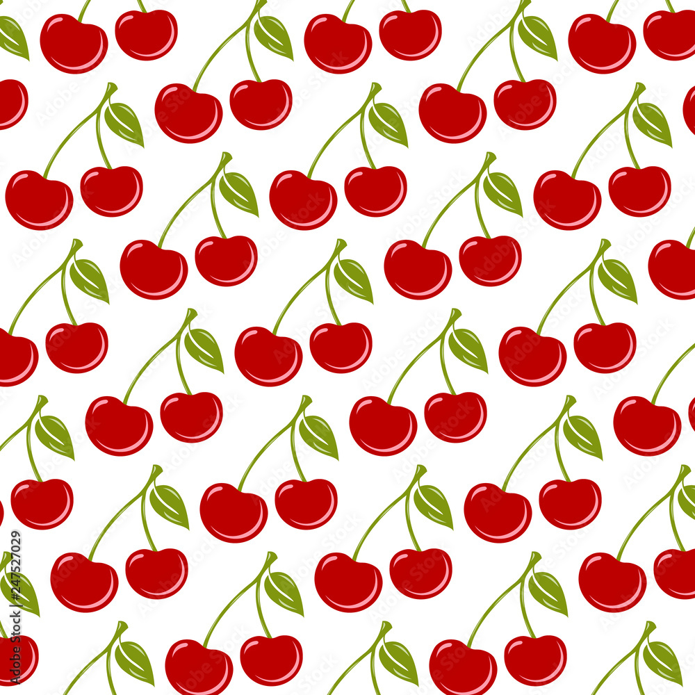 Seamless background with ripe red cherries. Seamless background with ripe red cherries.