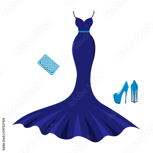 Set of fashion evening clothes