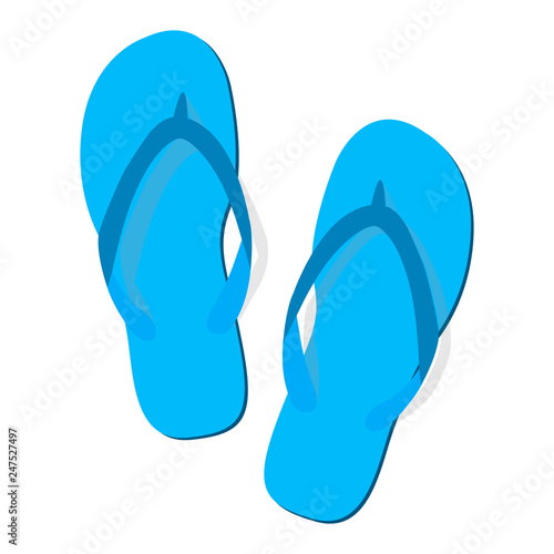 Blue summer flip flops