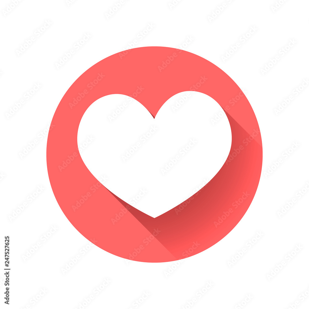 White heart icon on red background